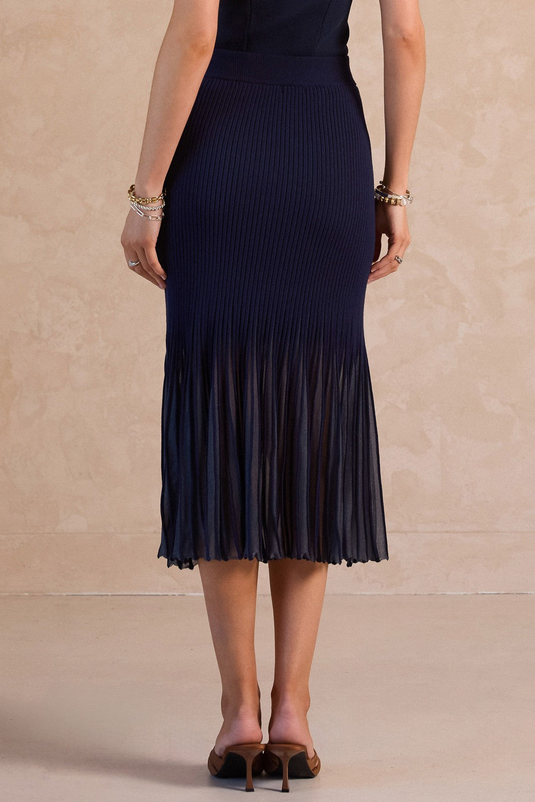 Current Air | Hallie Pleated Knit Midi Skirt | Sweetest Stitch Boutique