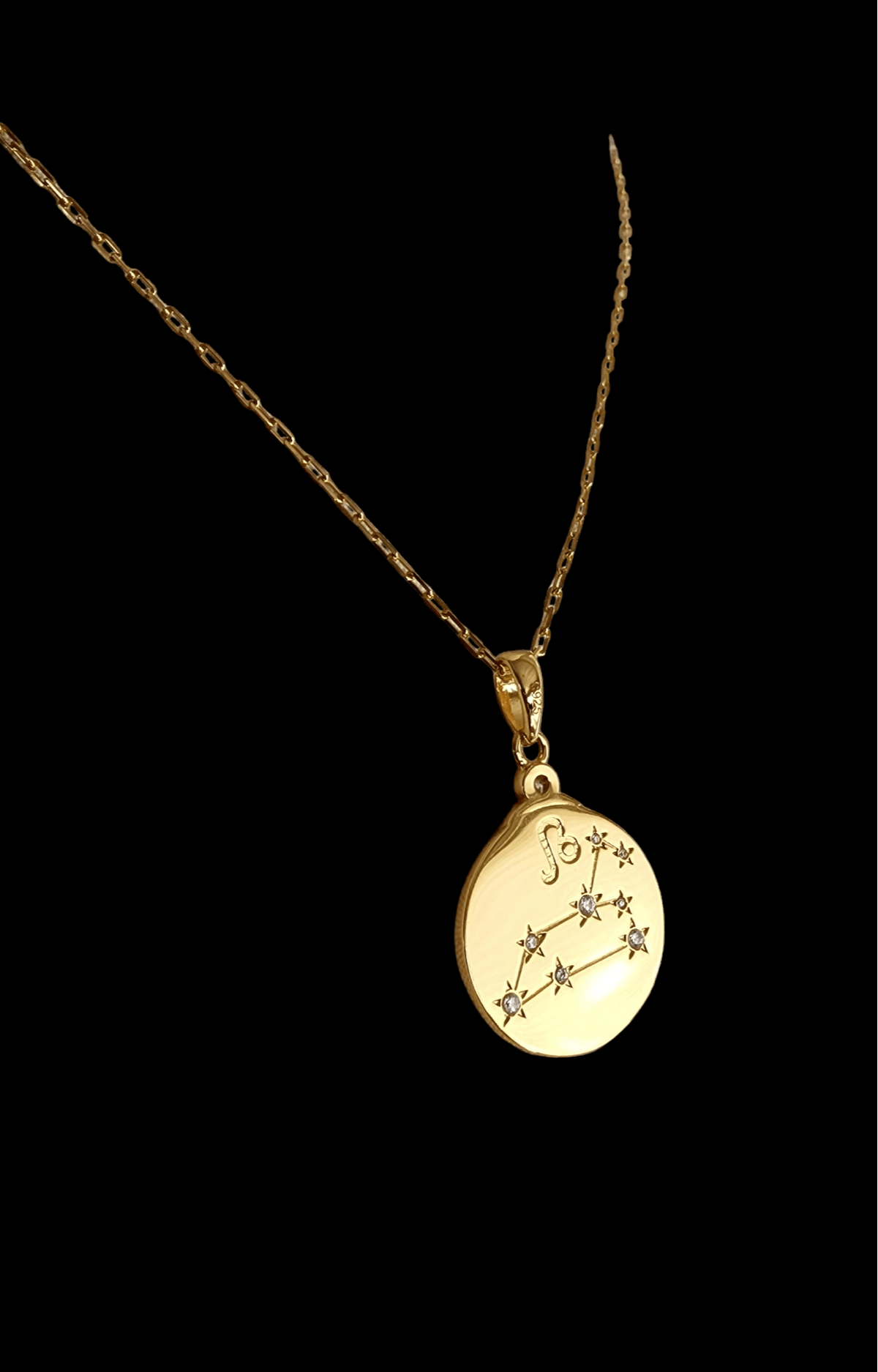 Gold Zodiac Leo Constellation Necklace