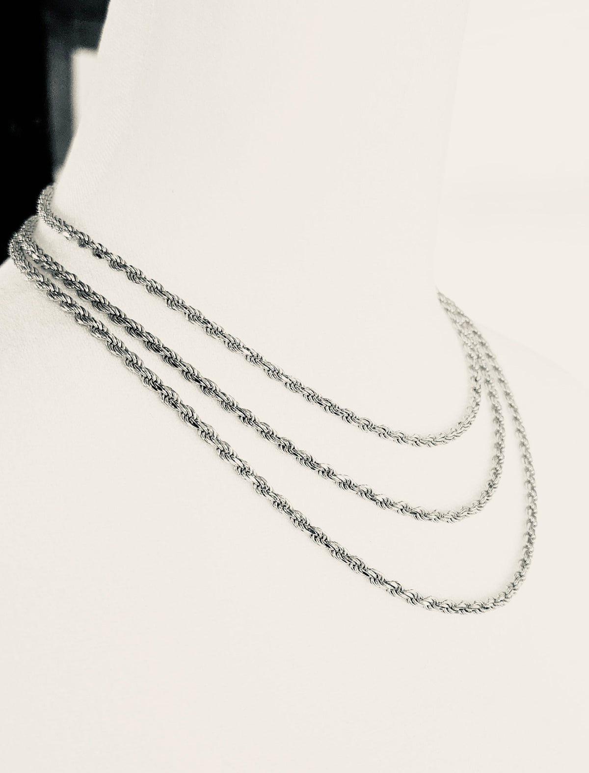 Diamond Cut Rope Chain Silver varying lengths