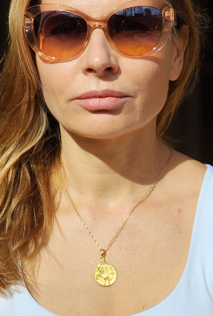 Zodiac Sagittarius Necklace on model