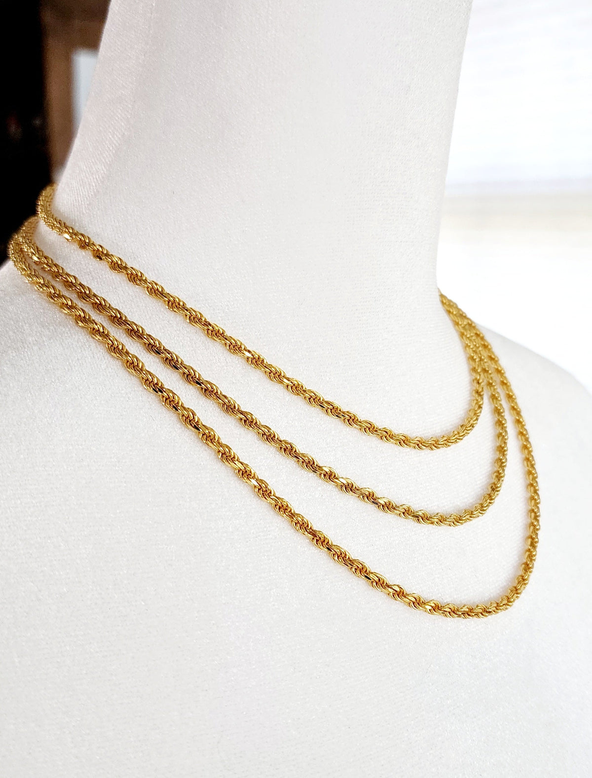 Diamond Cut Rope Chain Gold varying lengths