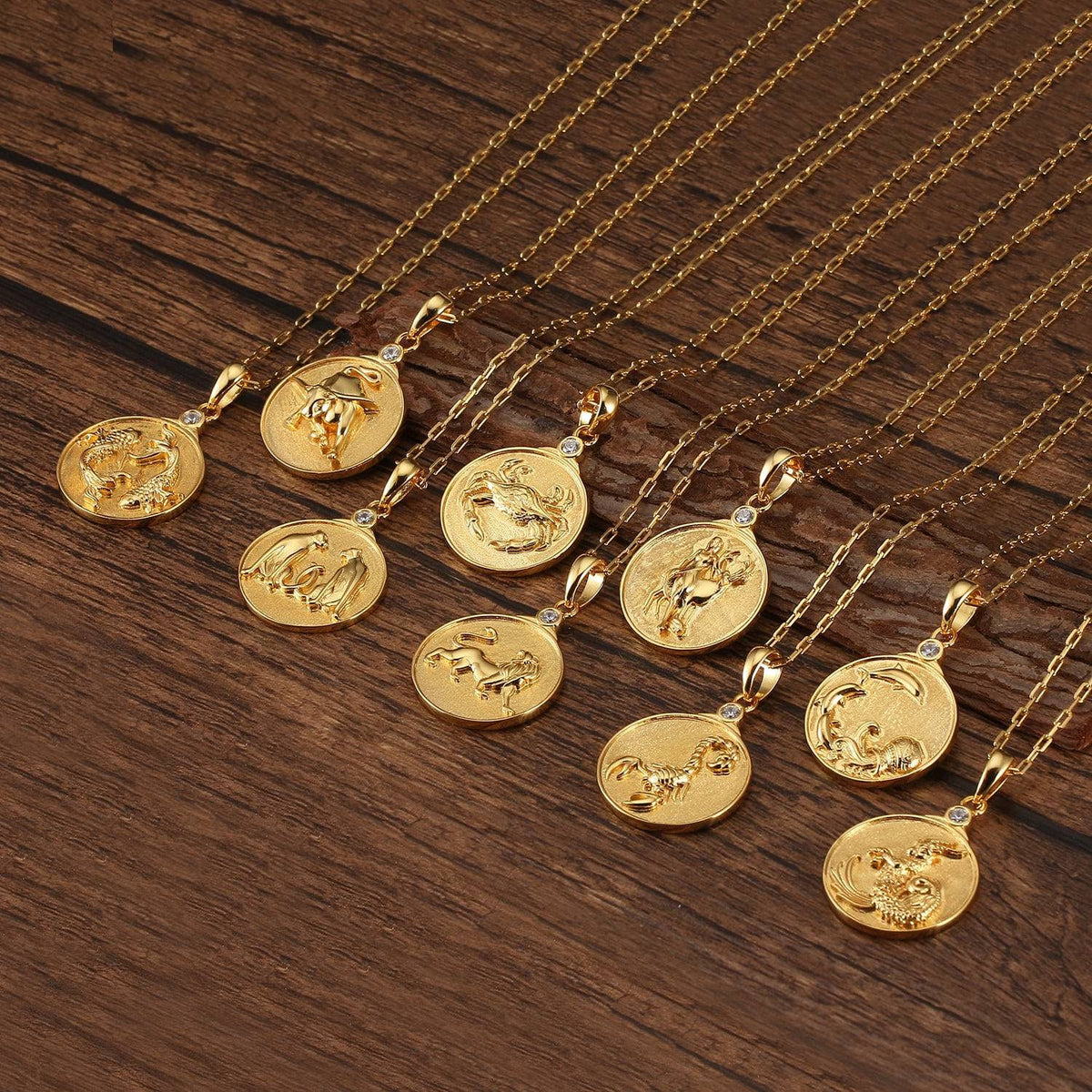 Assorted Gold Zodiac Necklaces