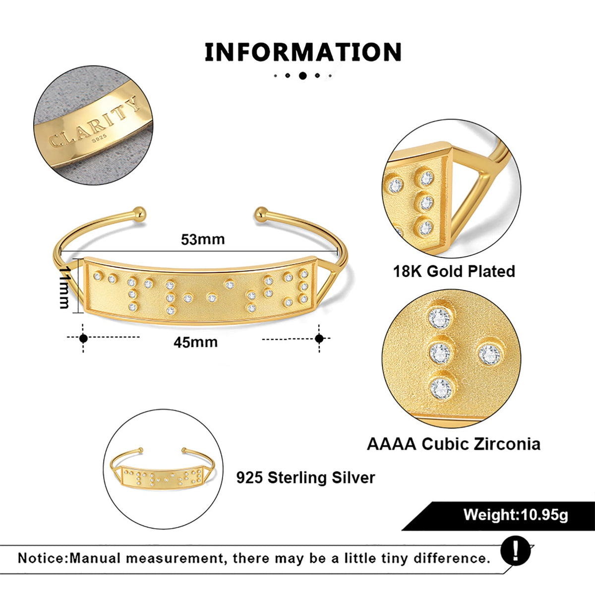 Touchstone Clarity Cuff Gold product details