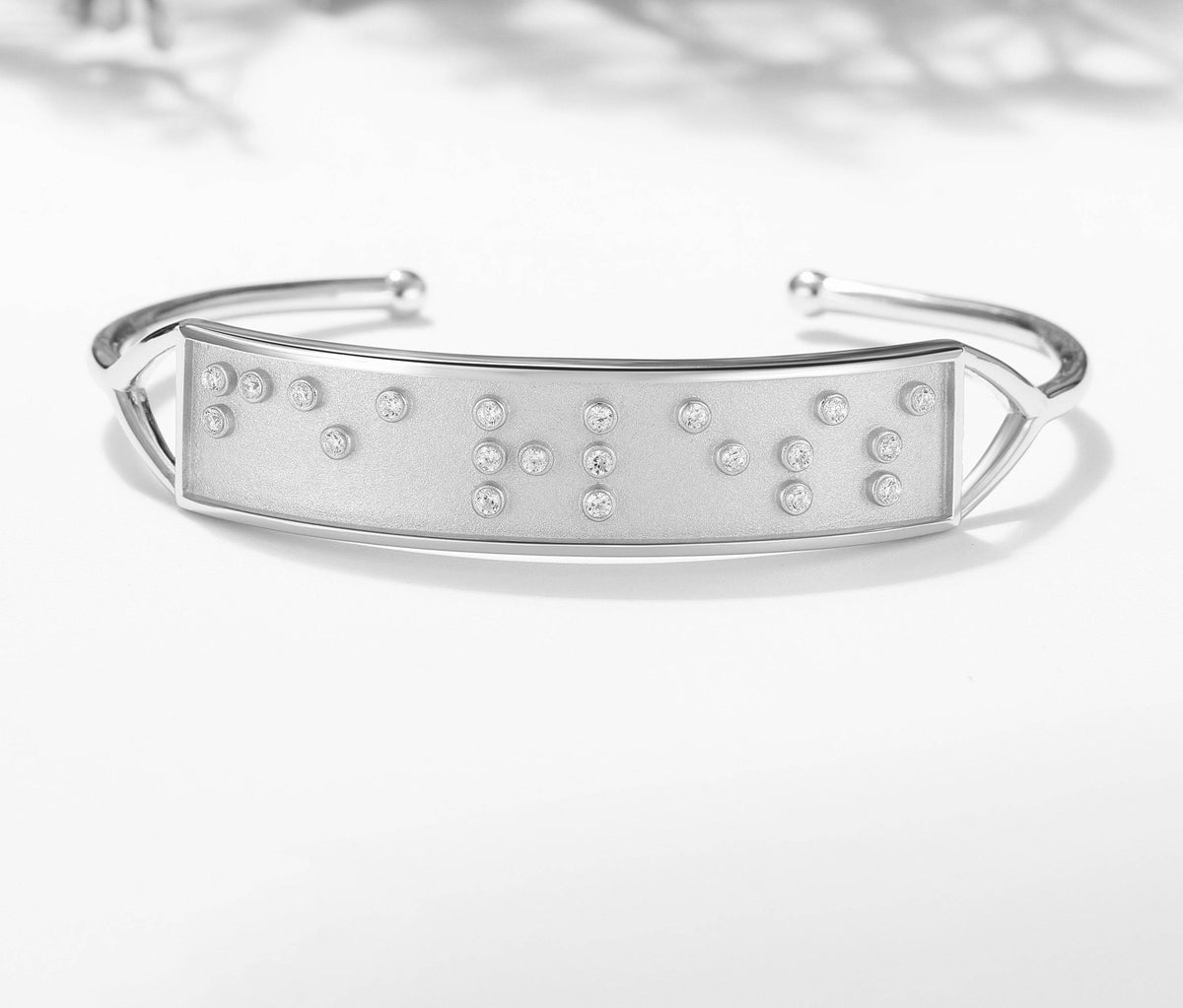 Touchstone Fearless Cuff Silver Braille Crystals