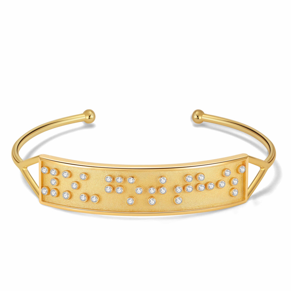 Touchstone You Got This Gold Cuff with Message in Braille Crystals