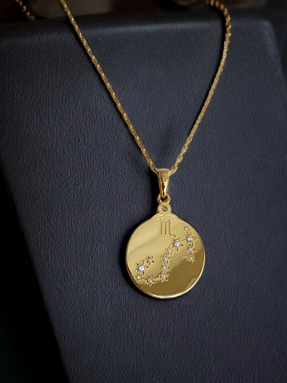 Gold Zodiac Scorpio Constellation Necklace