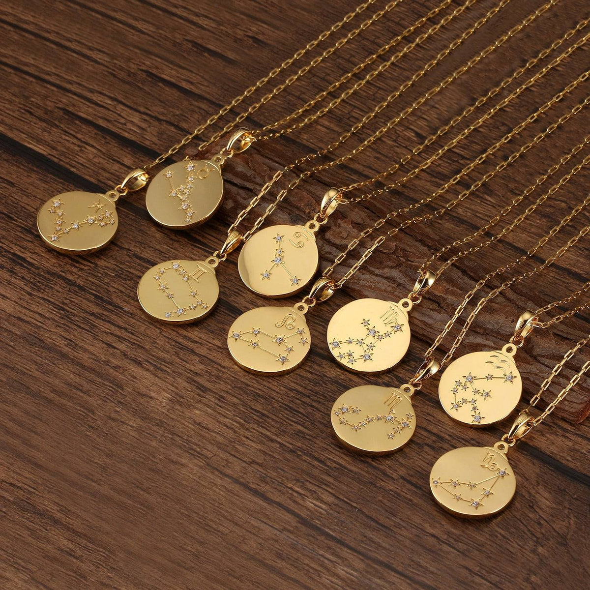 Assorted Gold Zodiac Constellations Necklaces