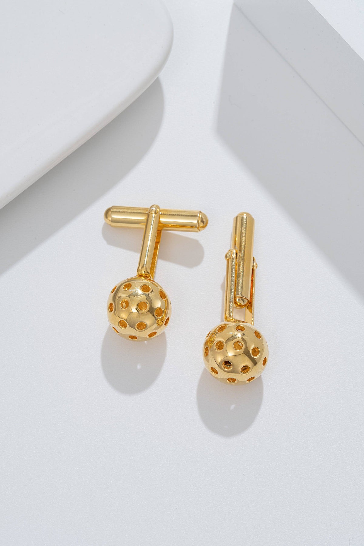 Pickleball Cuff Links Gold Ball