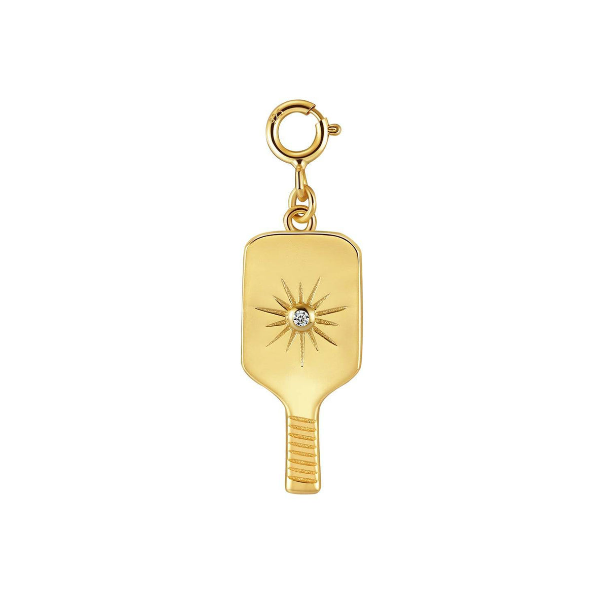 Pickleball Dainty Paddle Clip On Charm Gold