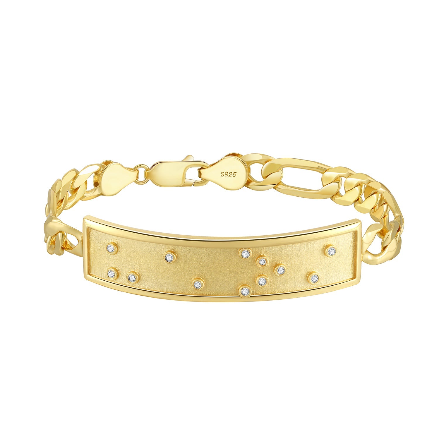 Touchstone HE>i ID Link Bracelet in Gold with Braille Crystals