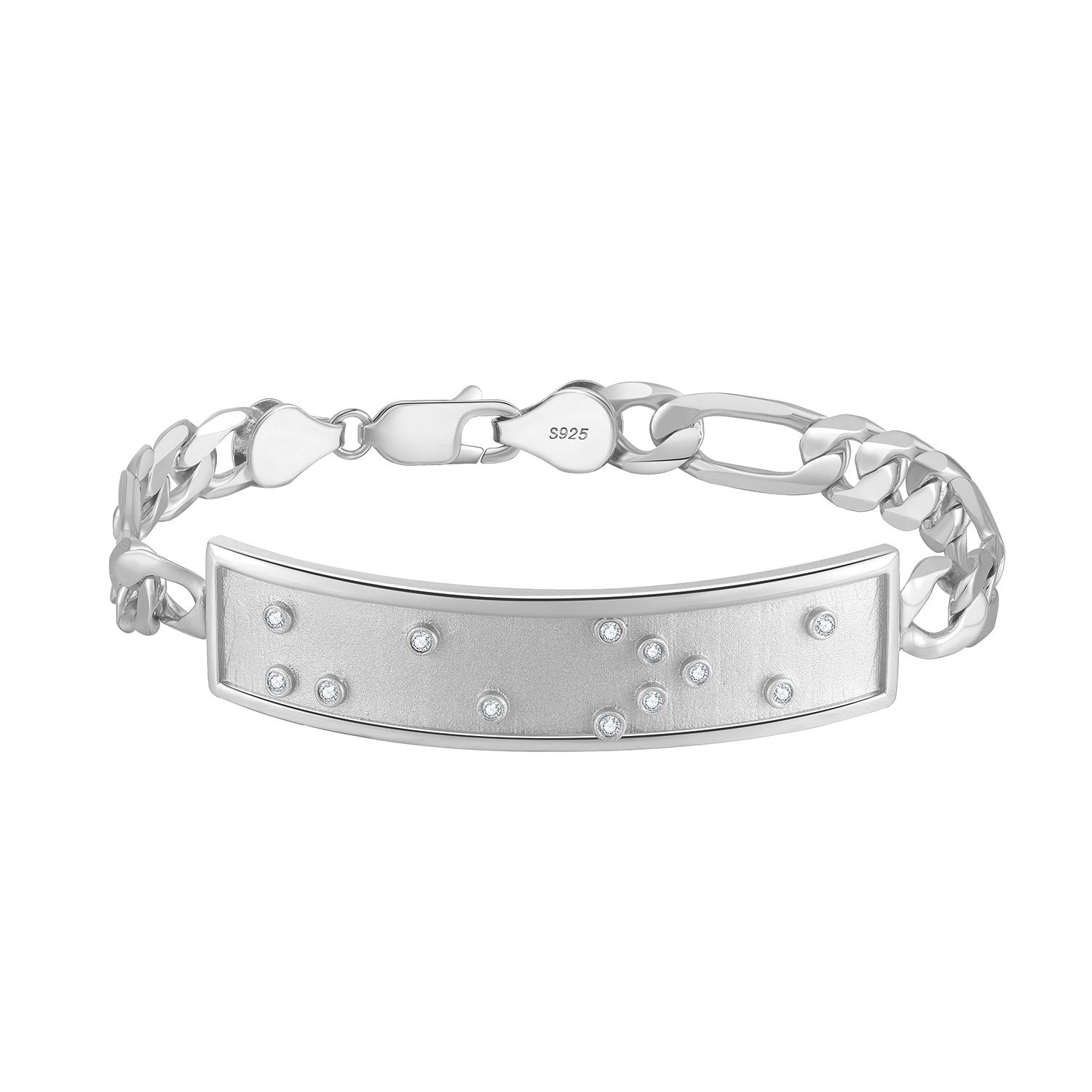 Touchstone HE>i ID Link Bracelet in Silver with Braille Crystals