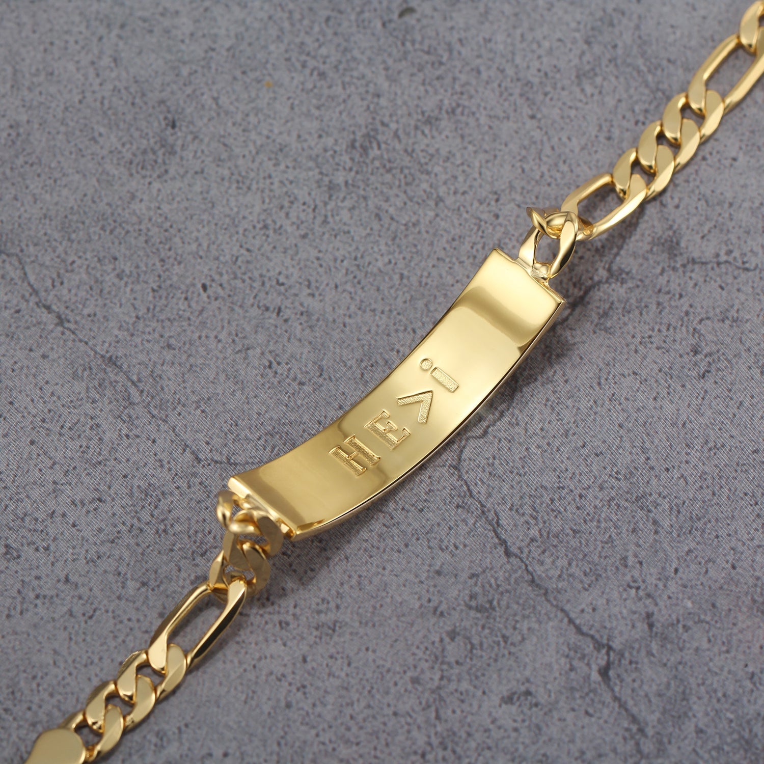 Touchstone 'HE>i' Engraved Inside ID Link Bracelet in Gold