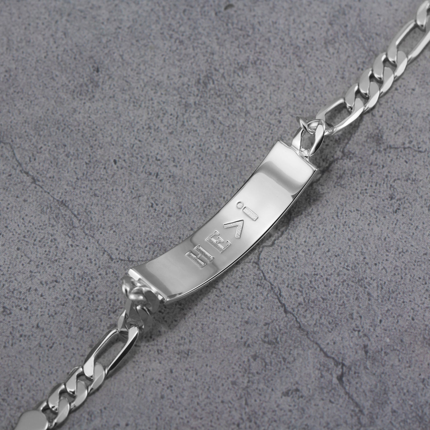 Touchstone HE>i Engraved ID Link Bracelet in Silver