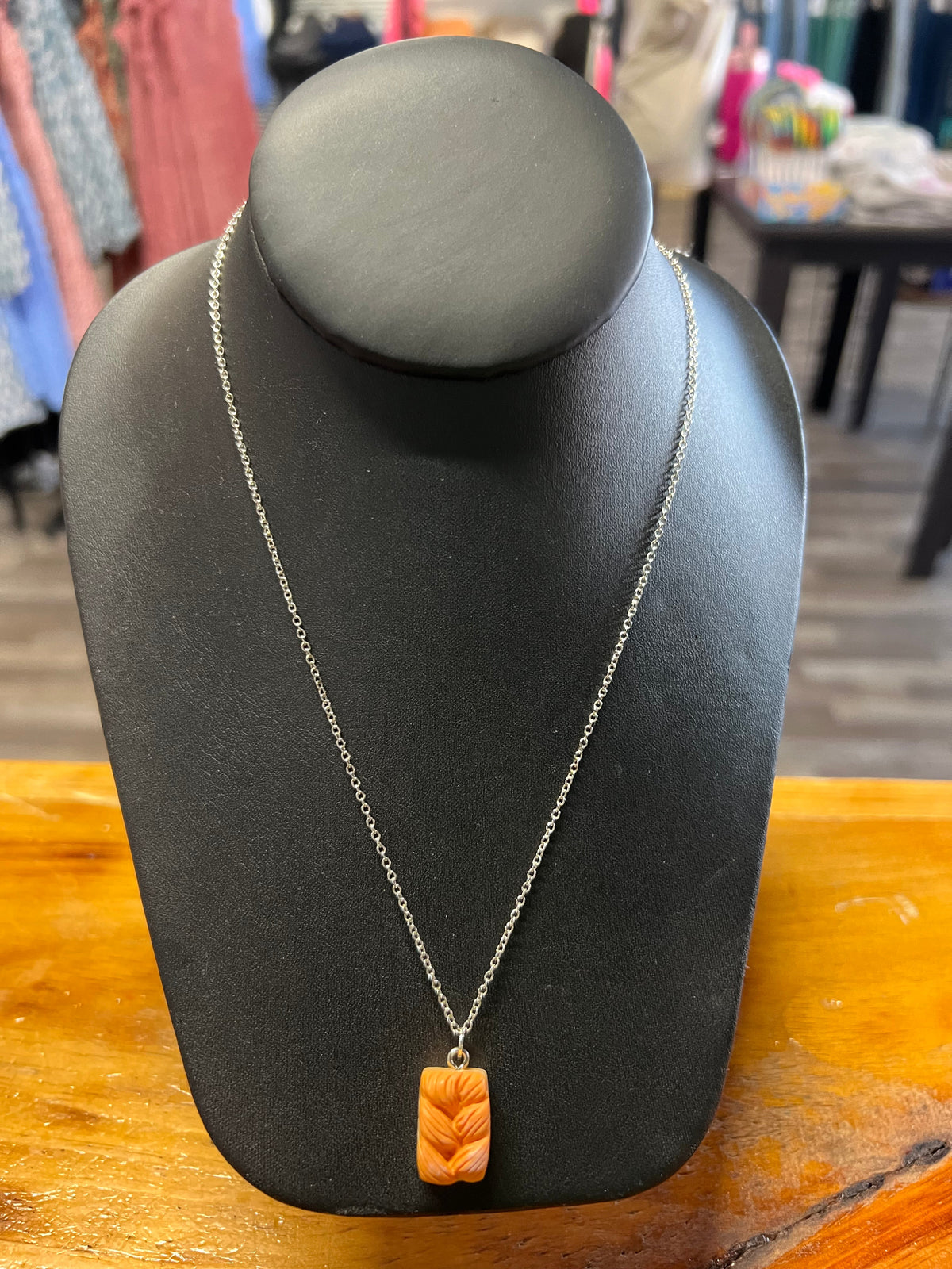 Bread Necklace .925 Sterling Silver chain - Athena's Fashion Boutique