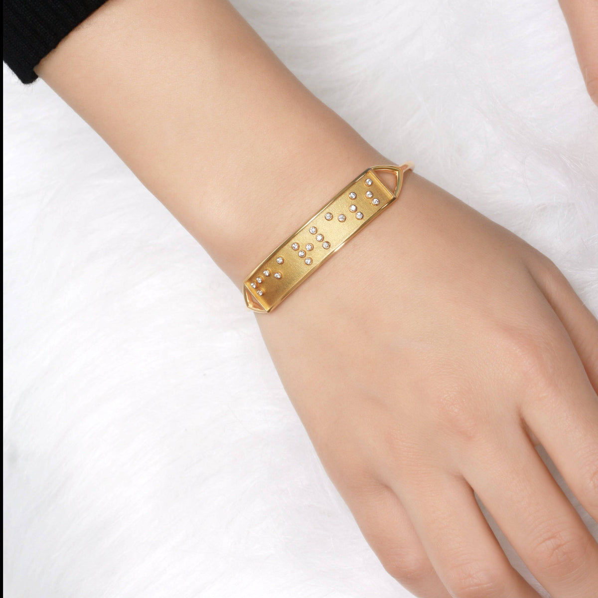 Touchstone Badass Cuff Gold on model