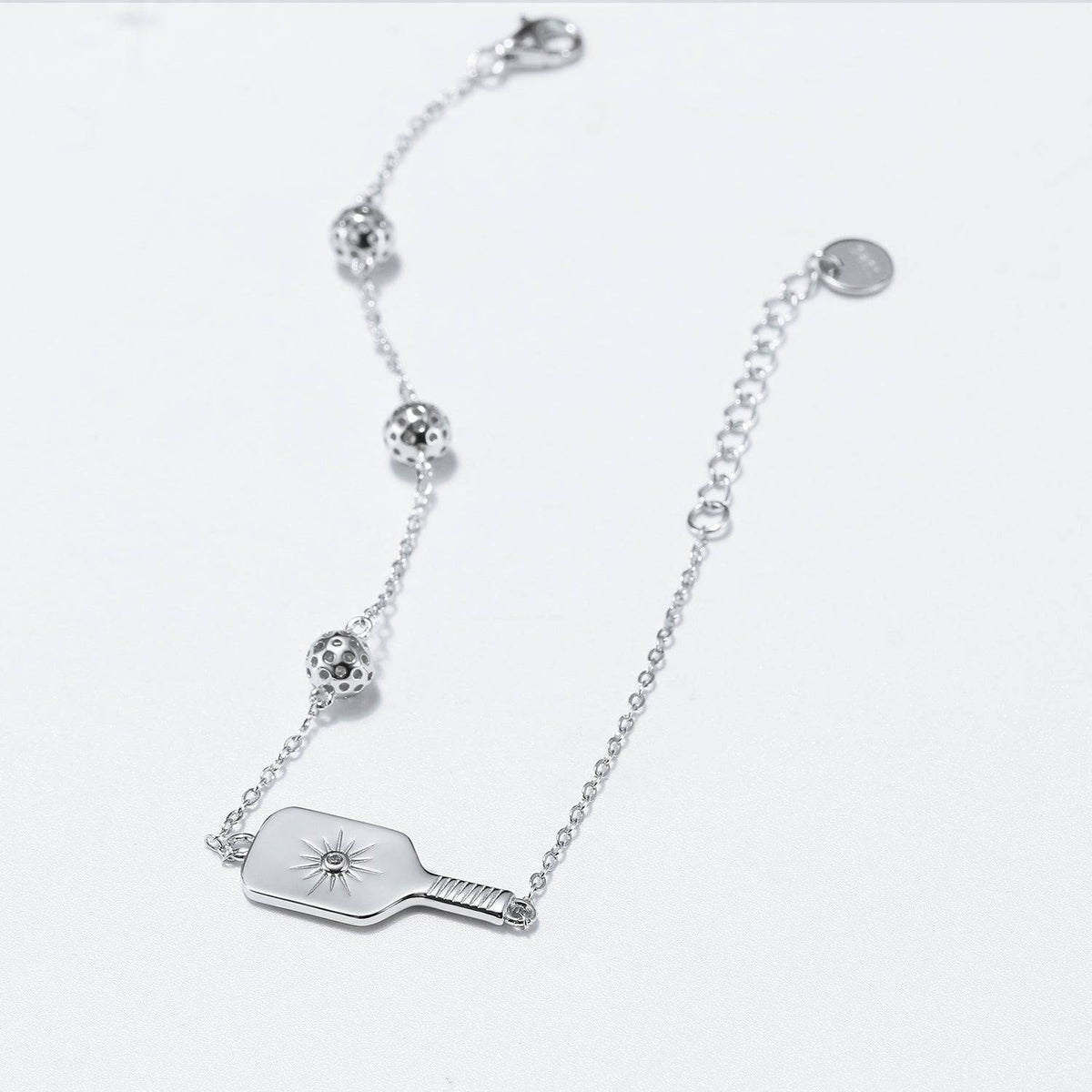 Pickleball Play It Forward Paddle and Balls Bracelet Silver