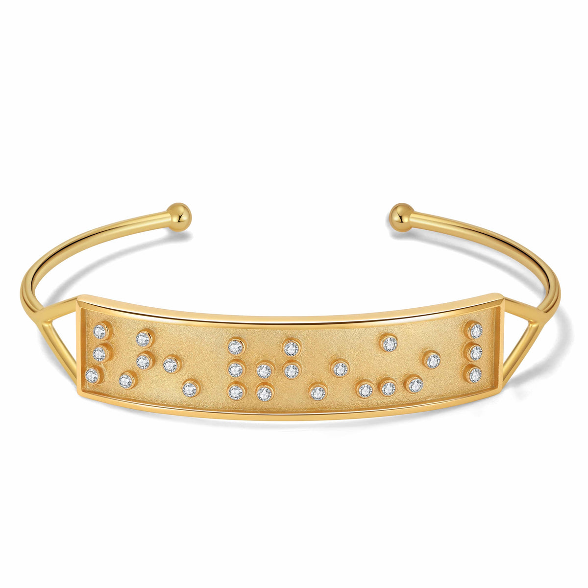Touchstone Limitless Cuff Gold "Limitless" in Braille Crystals