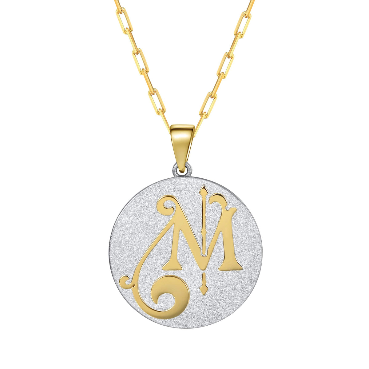 Saints & Saviors Fancy Initial M Pendant Necklace