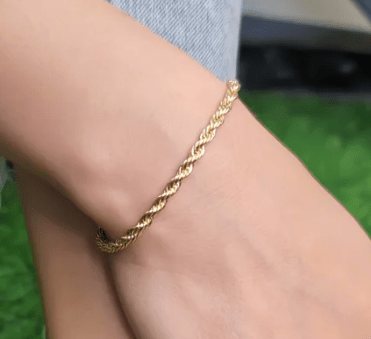 Bracelet Rope Chain Gold-filled on model