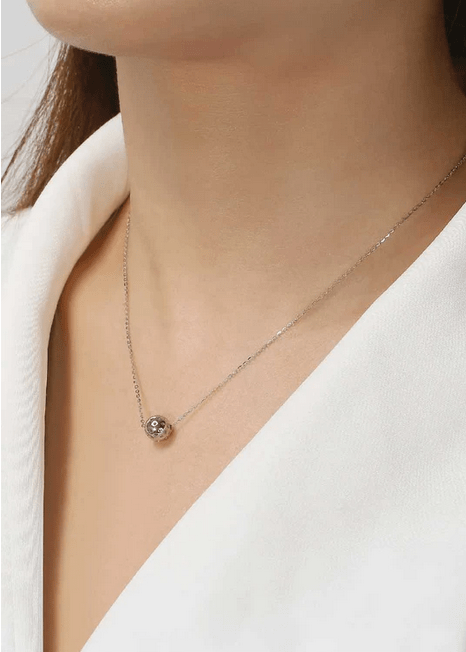 Pickleball Babe Belle Ball Silver Necklace on Model