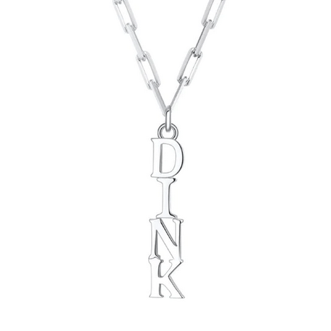 Pickleball Dinks on Me Silver "DINK" Necklace