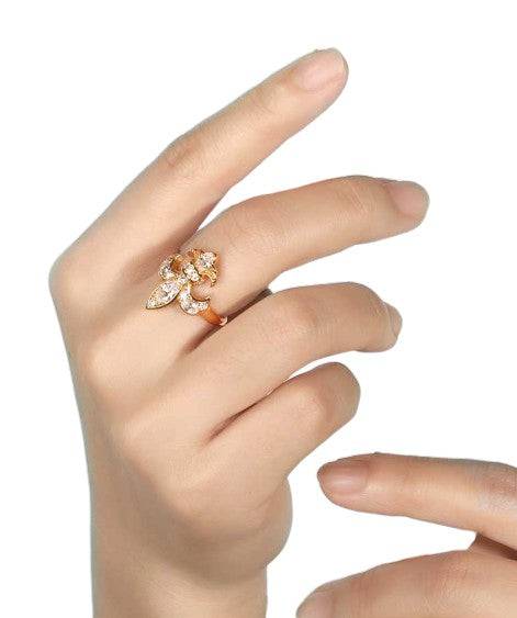 Saints and Saviors Fleur Deni Gold Ring on model