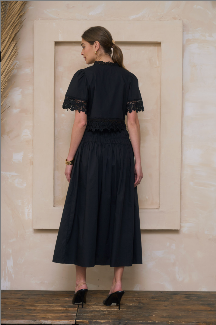 Moon River | Lexi Embroidered Midi Skirt | Sweetest Stitch Boutique