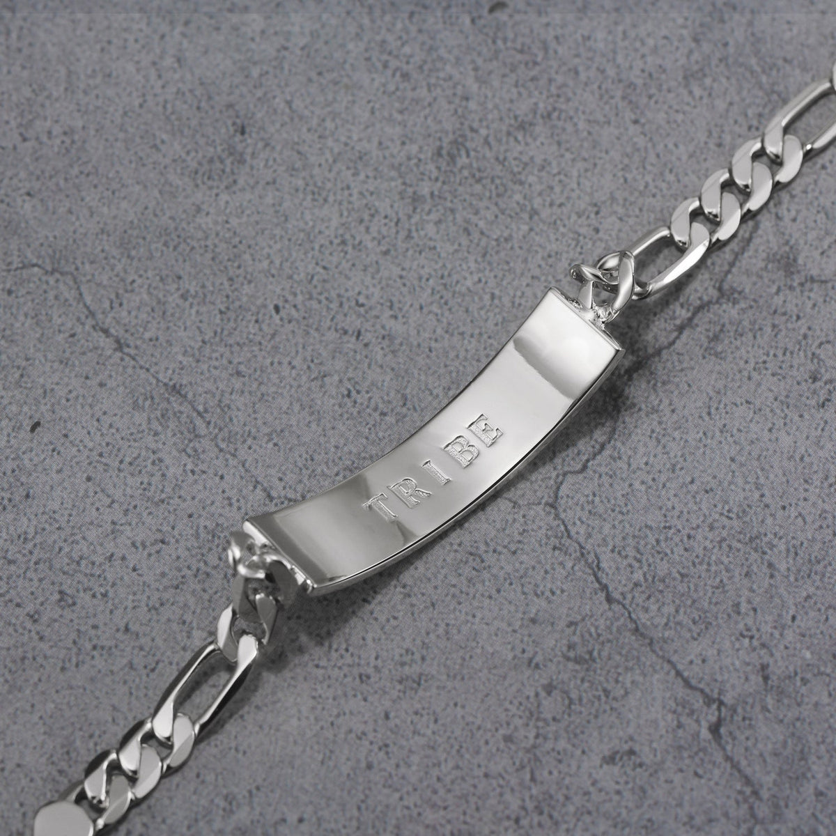 Touchstone 'Tribe' ID Link Bracelet in Silver