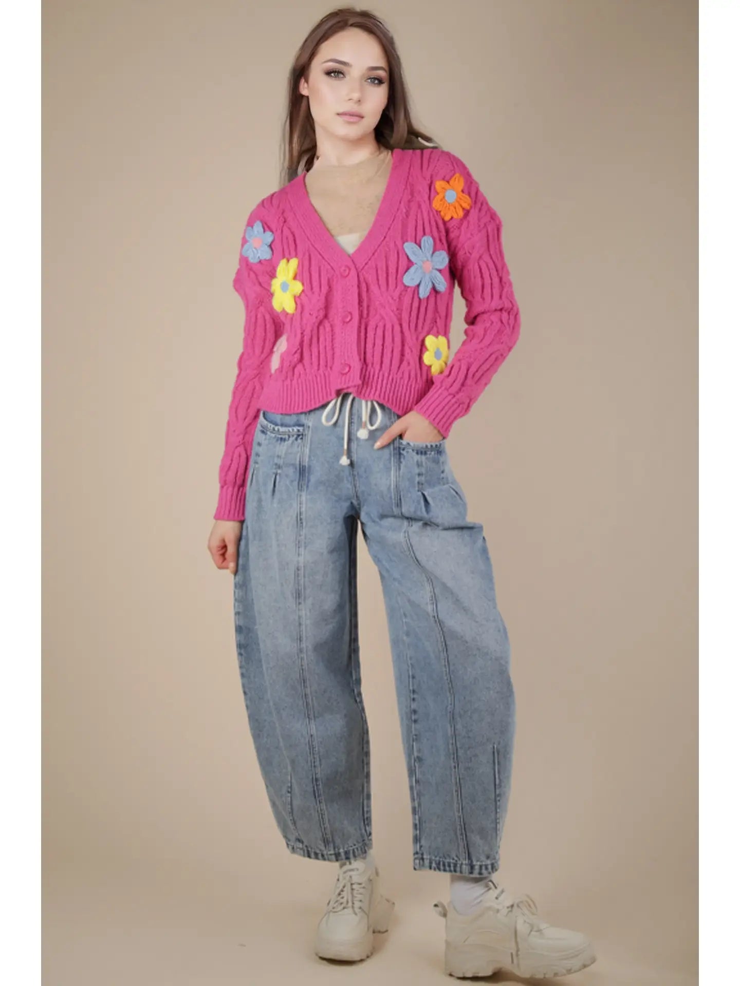 VERY Jean Brand Washed Denim Barrel Leg Jeans