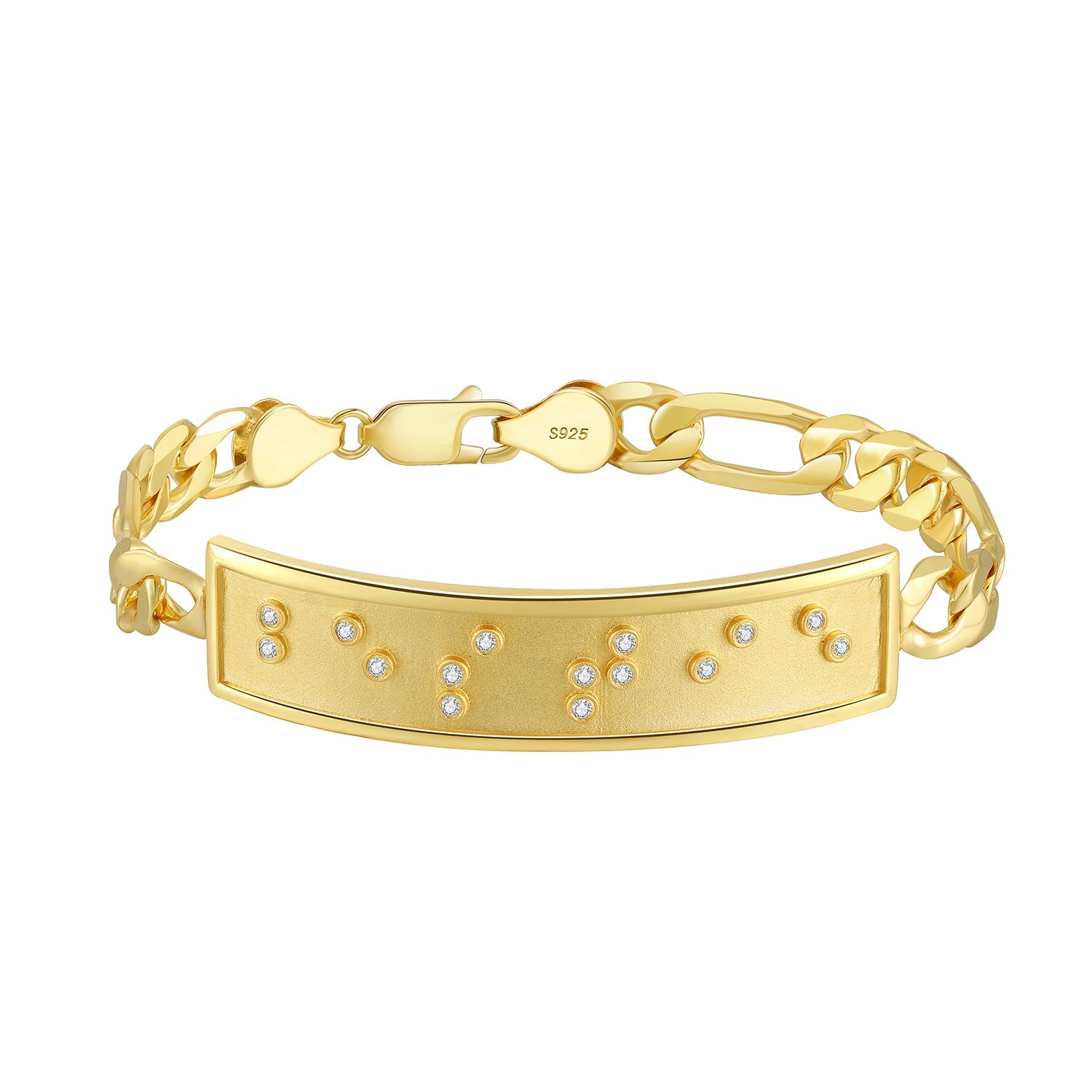 Touchstone Bestie ID Link Bracelet in Gold with Braille Crystals