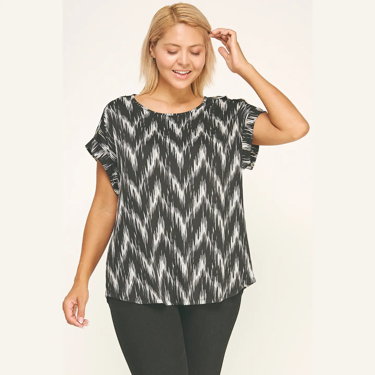Black and White Blouse