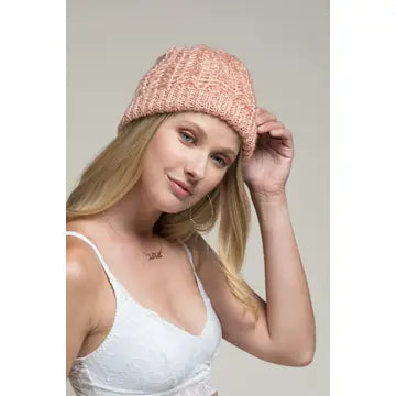 Coral Rib Knit Beanie Hat - Athena's Fashion Boutique