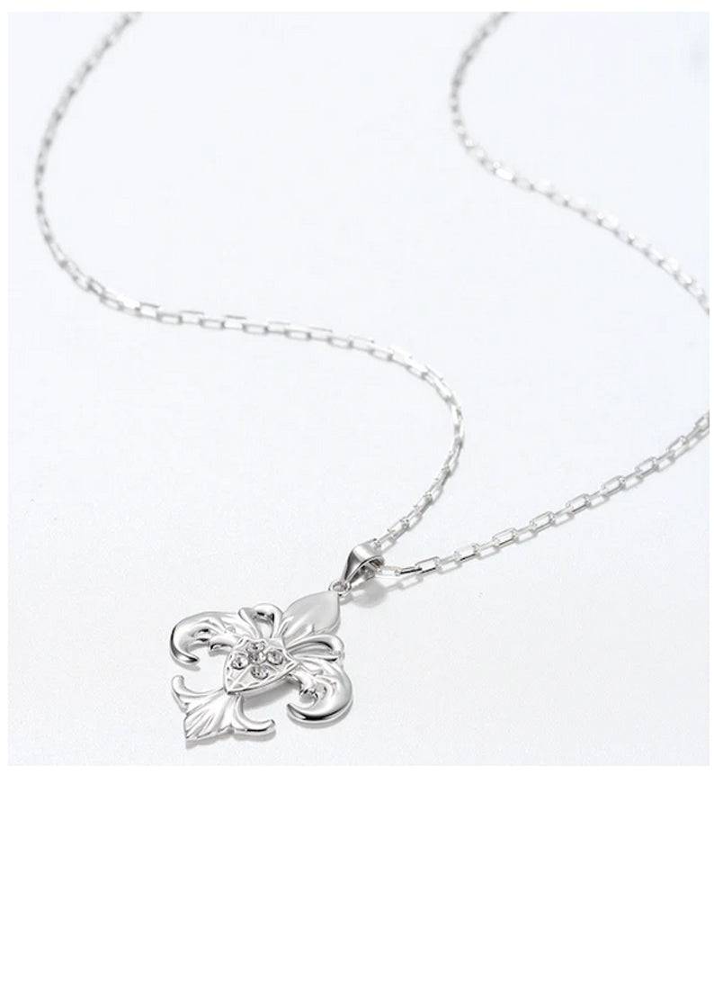 Saints and Saviors Fleur De Lis Silver Pendant Necklace
