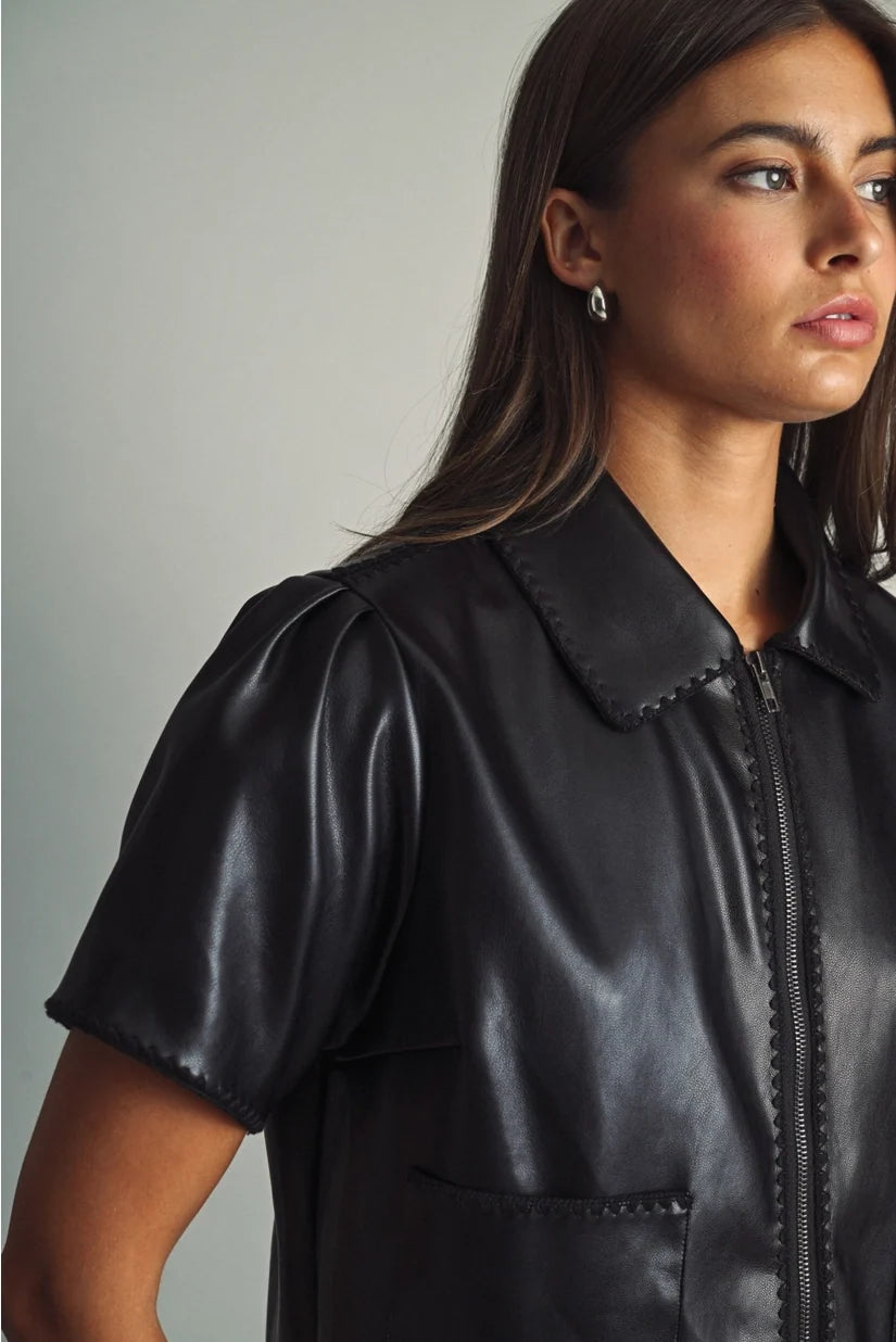 Miou Muse | Miranda Faux Leather Jacket | Sweetest Stitch Boutique