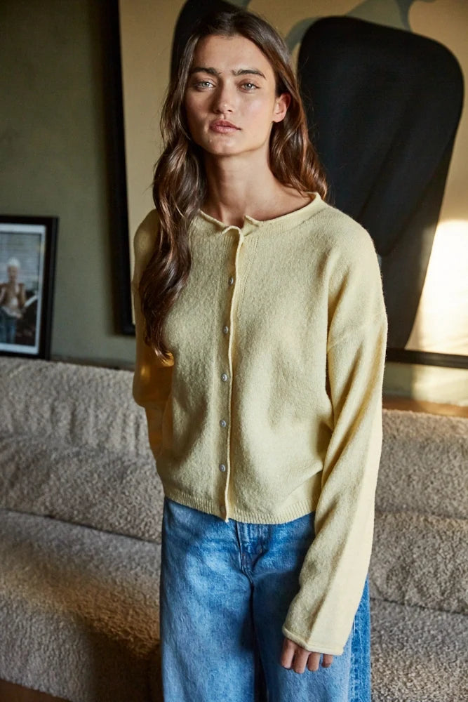 By Together | Butter Yellow Cardigan Sweater | Sweetest Stitch
