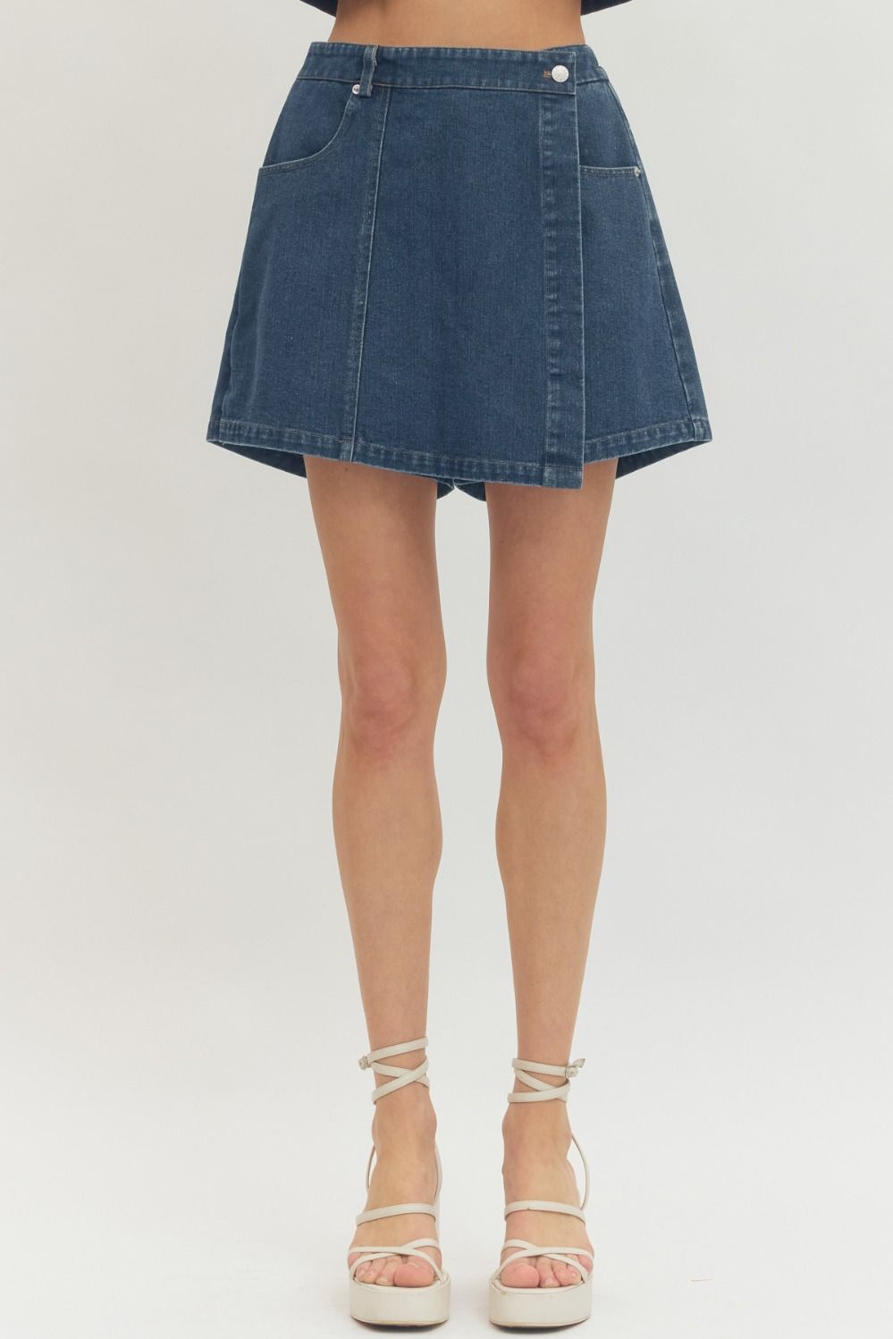Entro | Morgan Denim Wrap Skort | Sweetest Stitch Boutique RVA
