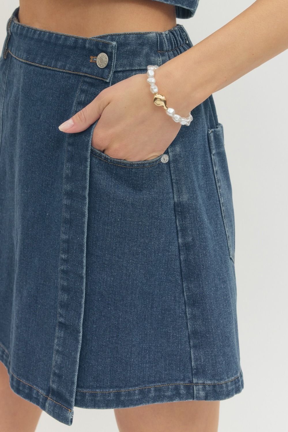 Entro | Morgan Denim Wrap Skort | Sweetest Stitch Boutique RVA