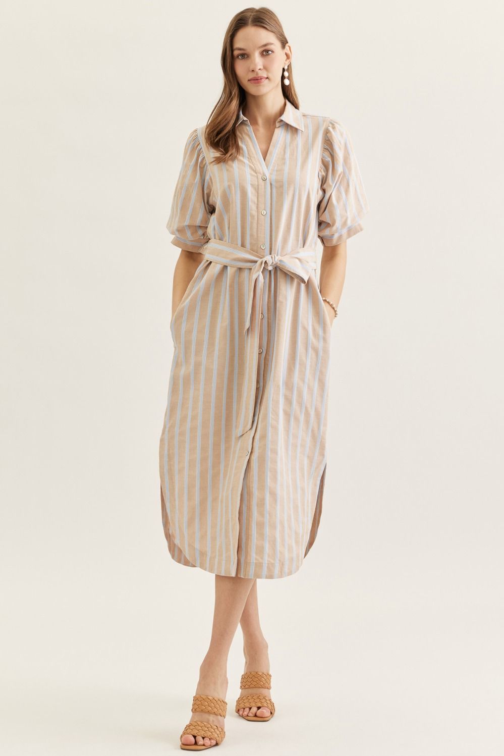 Entro | Bea Striped Midi Dress | Sweetest Stitch Boutique Richmond VA