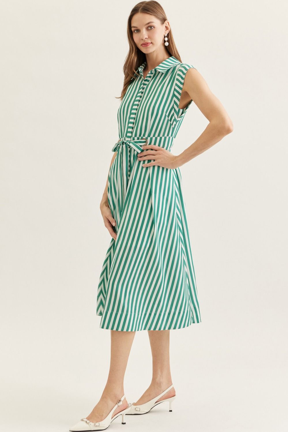 Entro | Tristen Striped Midi Dress | Sweetest Stitch Boutique Richmond