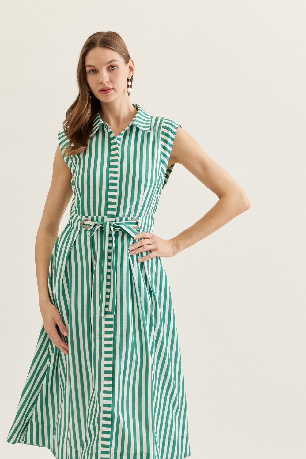Entro | Tristen Striped Midi Dress | Sweetest Stitch Boutique Richmond