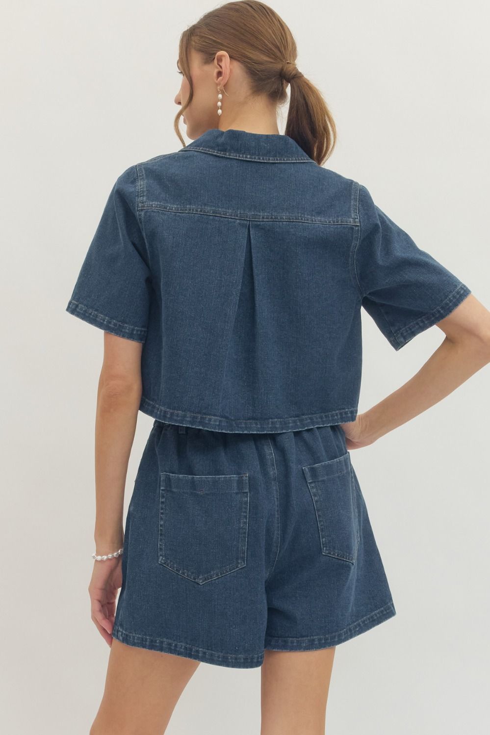 Entro | Morgan Short Sleeve Denim Top | Sweetest Stitch Boutique RVA