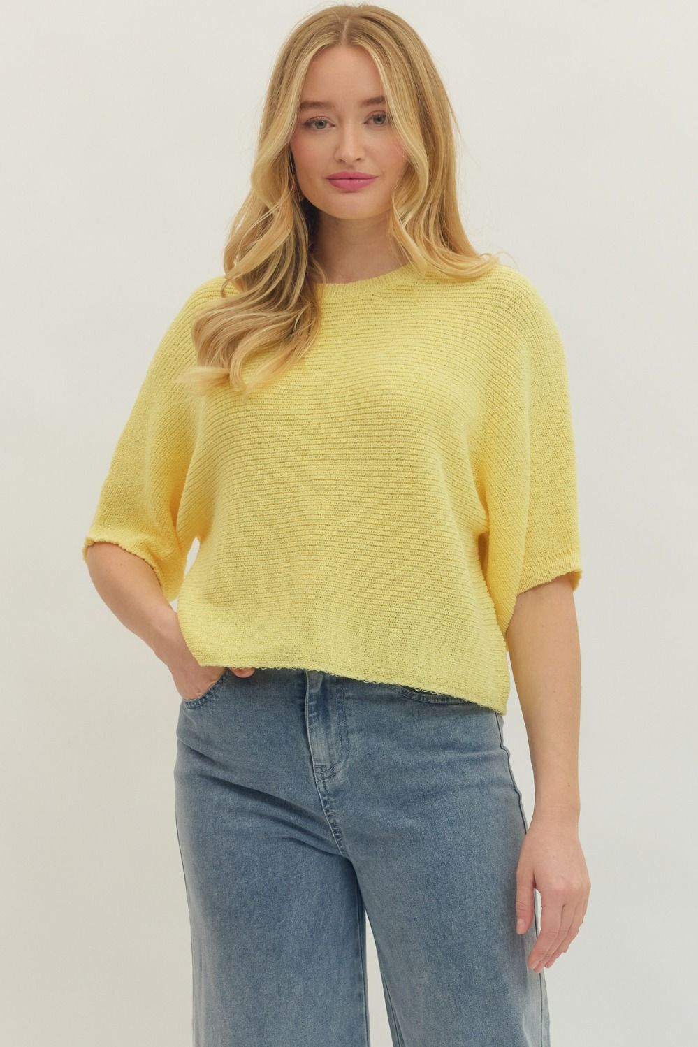 Entro | Skylar Knit Top - Yellow | Sweetest Stitch Boutique Richmond
