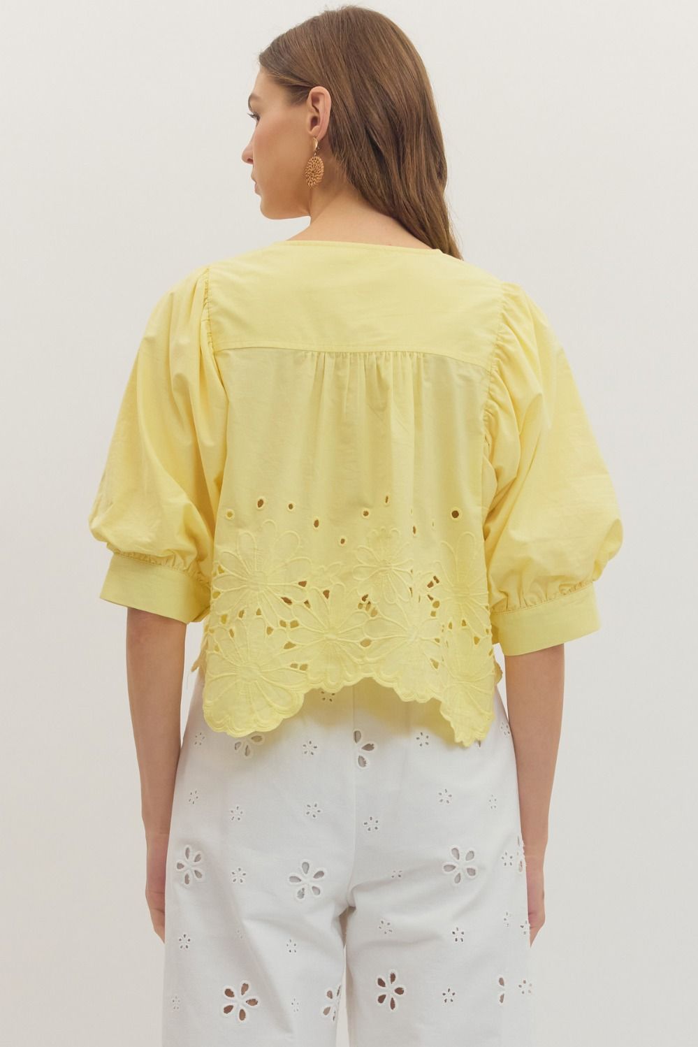 Entro | Starr Short Sleeve Eyelet Top | Sweetest Stitch Boutique RVA