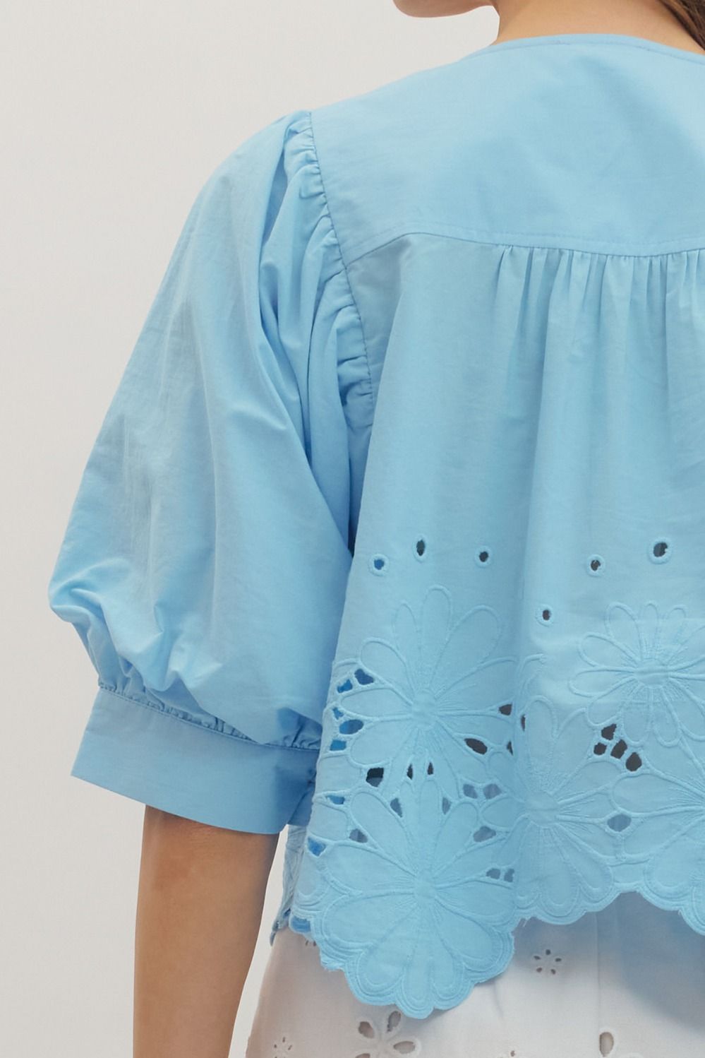 Entro | Starr Eyelet Scalloped Hem Top | Sweetest Stitch Boutique RVA