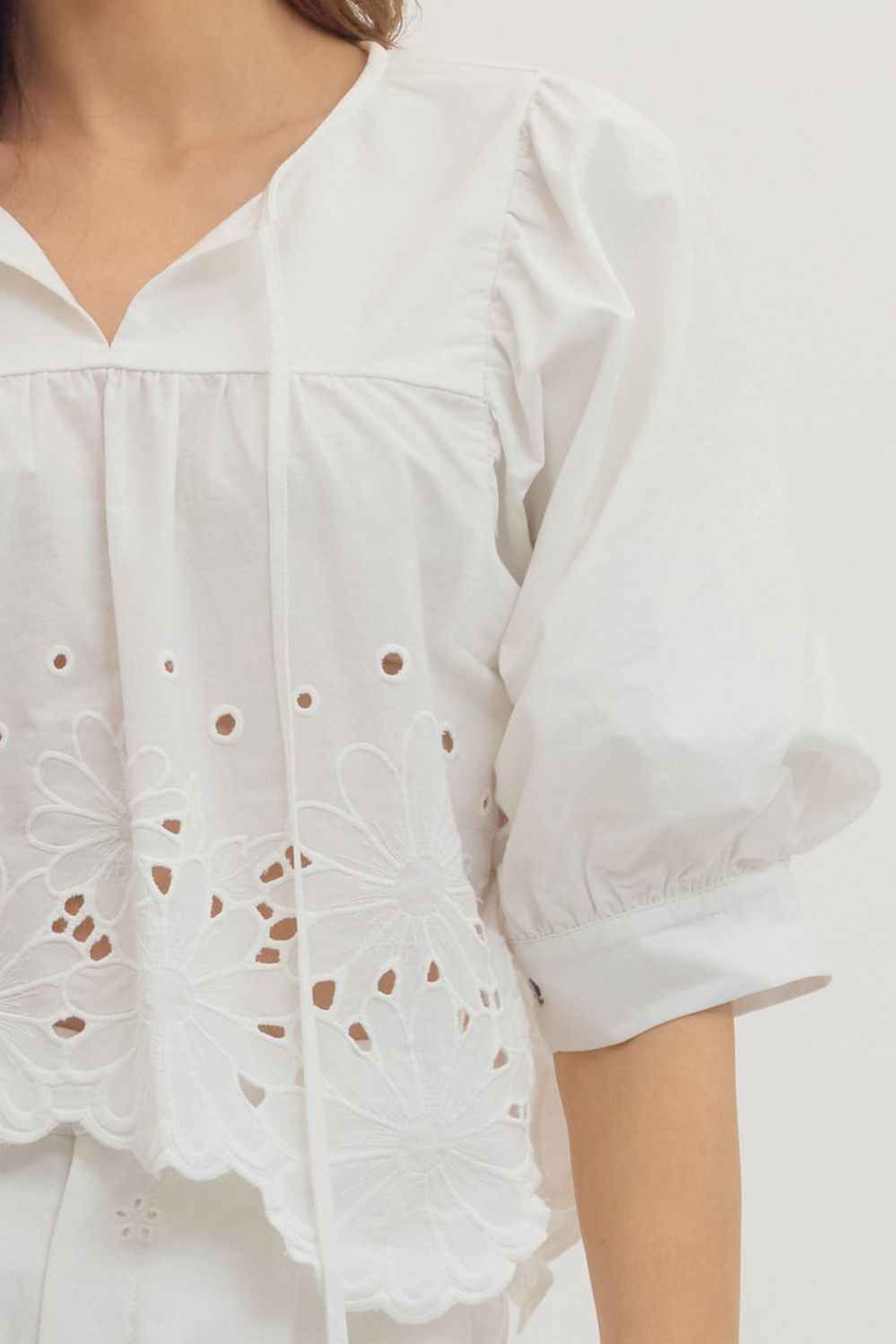 Entro | Starr Short Sleeve Eyelet Top | Sweetest Stitch Boutique RVA