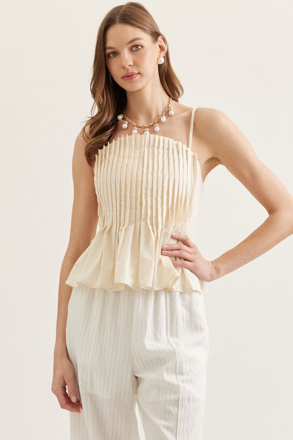 Entro | Dani Pleated Sleeveless Top | Sweetest Stitch Boutique RVA