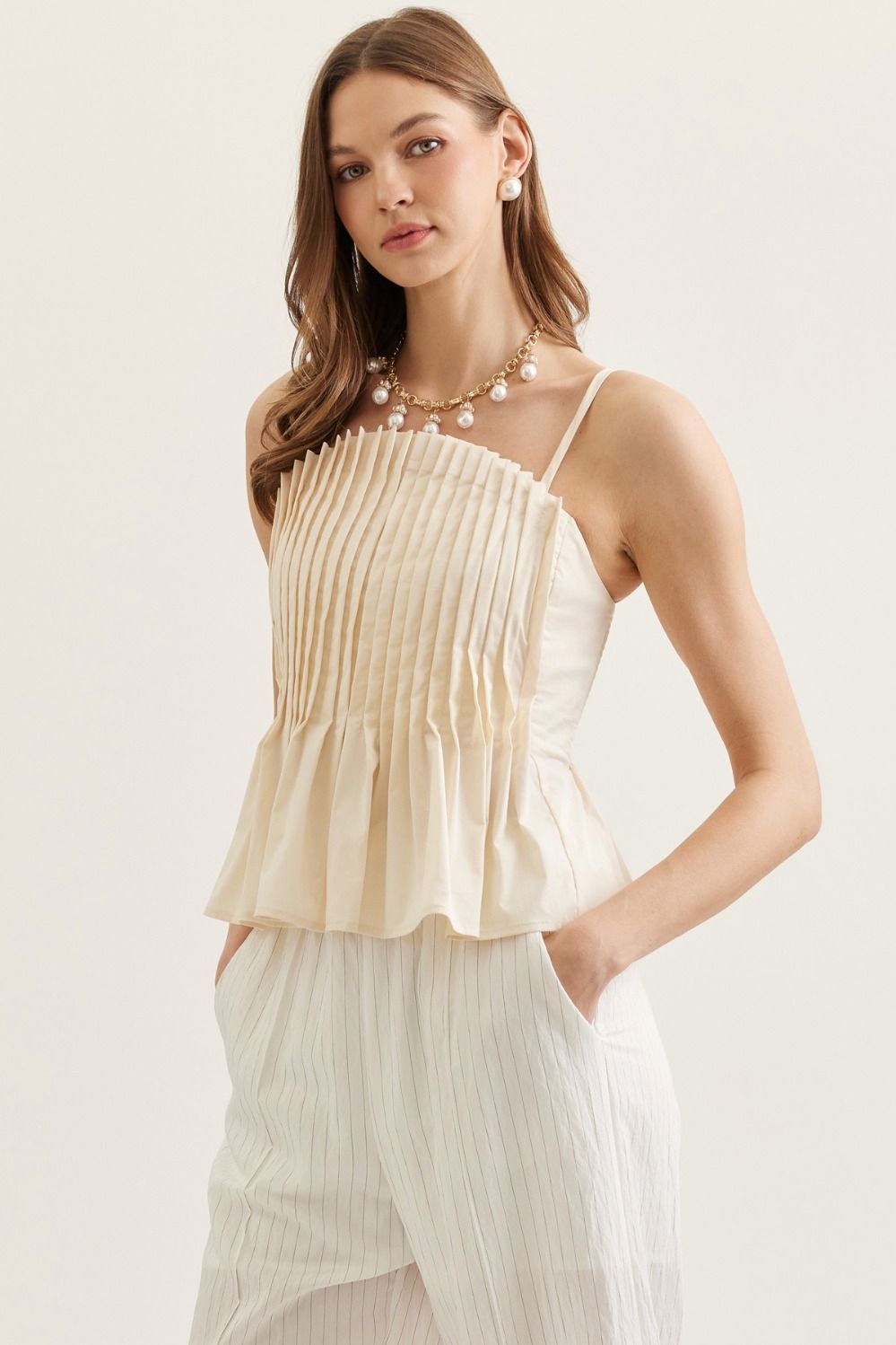 Entro | Dani Pleated Sleeveless Top | Sweetest Stitch Boutique RVA