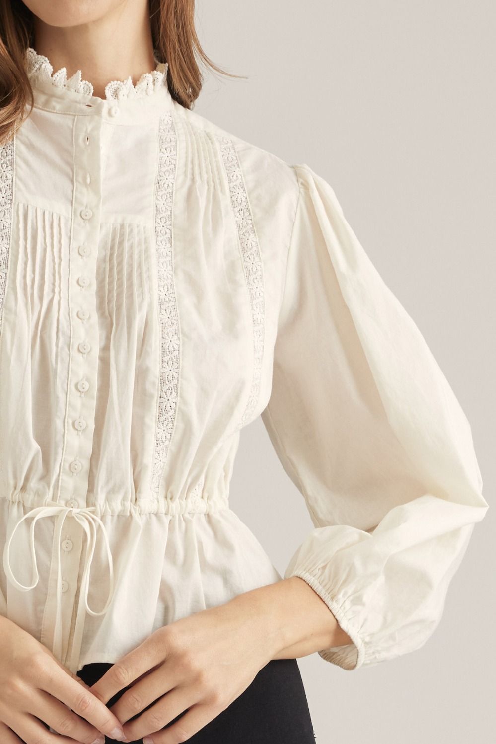 Entro | Pauline Pintuck Top - Cream | Sweetest Stitch Boutique Richmond