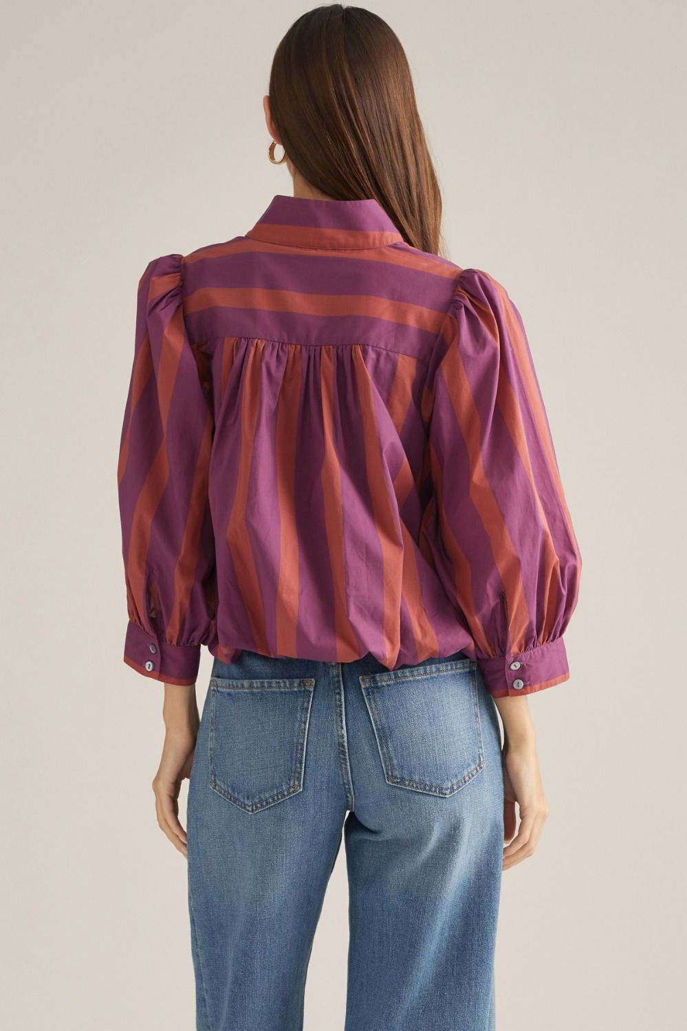 Entro | Carrie Striped Top Plum | Sweetest Stitch Boutique Richmond