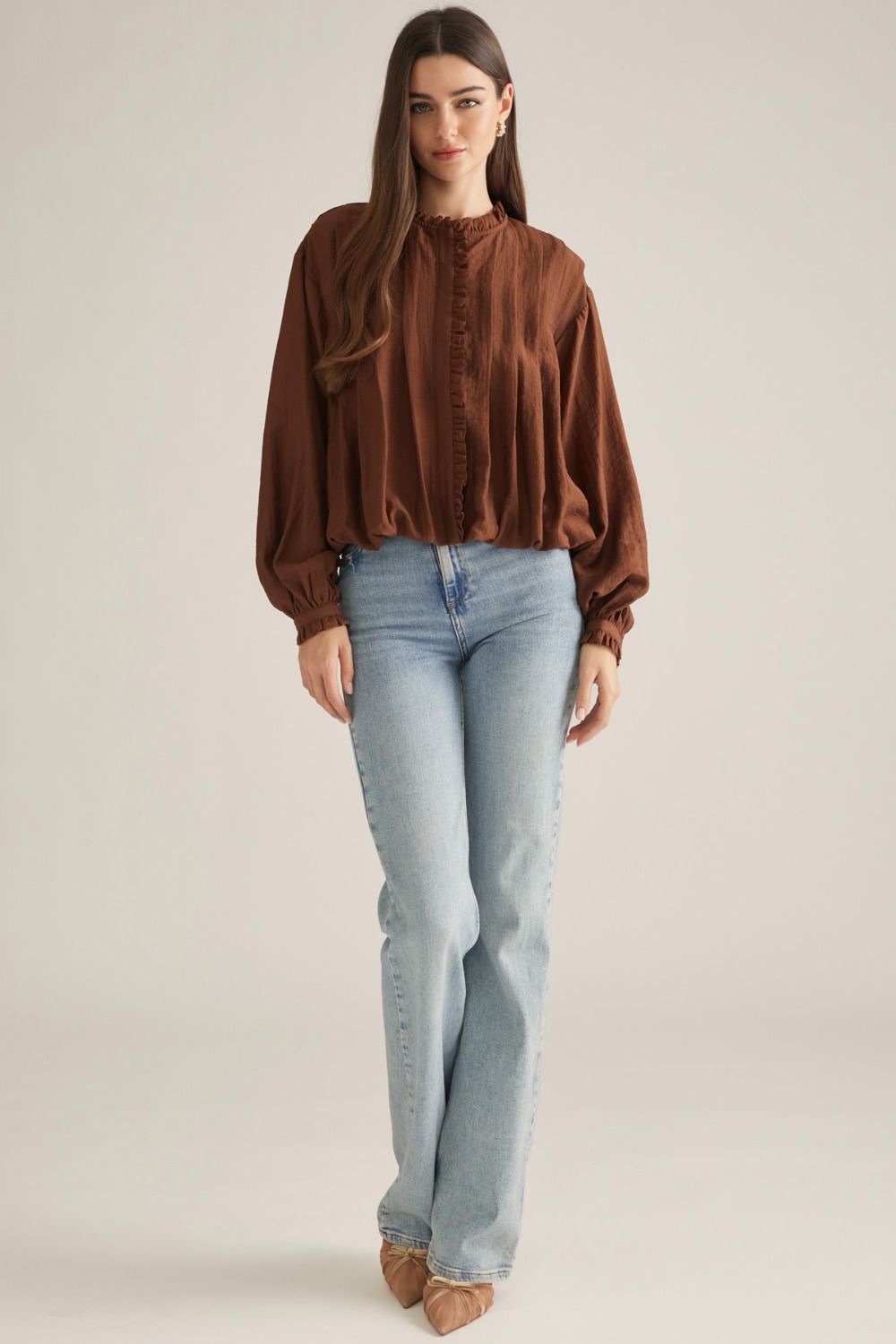 Entro | Lorrie Long Sleeve Bubble Top | Sweetest Stitch Boutique RVA